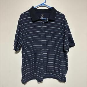 George Men's Black Striped Polo Shirt size XL